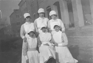 Britain British Nurse Nurses Medicine: Formal group of nurses outdoors