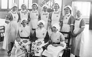Wellbeing: Formal group of ten nurses in ward, Boscombe Hospital
