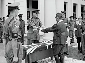 Collected: Formal surrender by Japanese Generak Itagahi of his sword