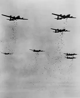 Firebombing: Formation of B-29's releasing incendiary bombs