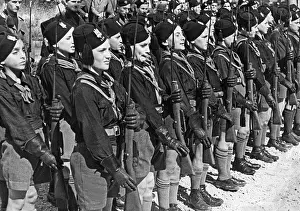 Militarism: Formation of the Balilla boys, 1938
