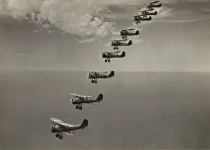 Biplanes: A formation of US Navy Vought Corsair biplanes