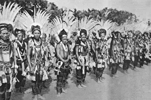 Headdresses: Formosan men in costume