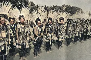 Headdresses: Formosan men in costume