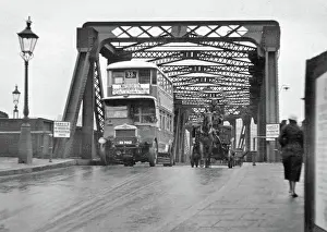 Passageway: Two forms of transport on a London bridge