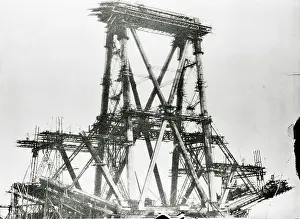 C1883: Forth bridge during construction, c.1883