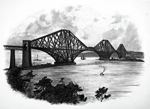 Cantilever: Forth Rail Bridge from the south-east. Engineer: