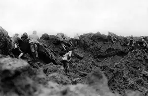Secures: Fortification of a crater during the First World War