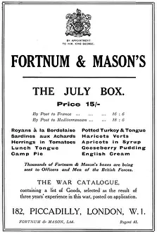 Luxuries: Fortnum & Mason's advertisement, WW1
