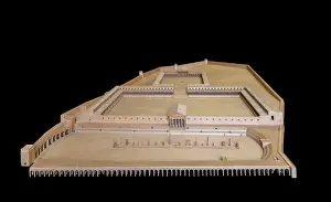 Portico: Forum model, Praetorium Tower, Tarragona, Catalonia, Spain