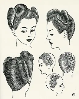 Upwards: Forward movement hairstyle 1940s