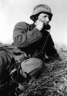 Telephones: Forward observer during the fighting around Cholm, 1942