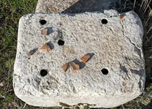 1600: Foundation stone, Temple 1, Hattusa, Anatolia, Turkey