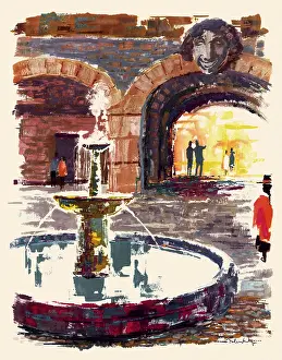 Bolivia: Fountain at Plaza in Bolivia