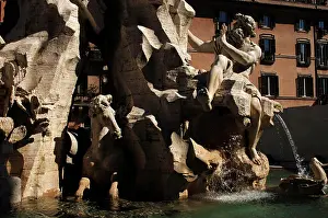 Danube: Fountain of Four Rivers, River God Danube, by Bernini