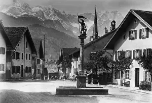 Garmisch: Fountain of St. Florian in Partenkirchen, 1931