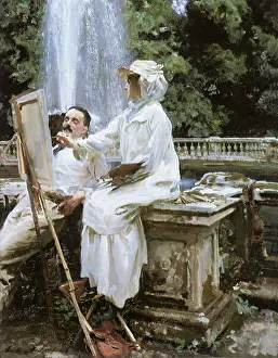 Sargent: The Fountain, Villa Torlonia... by Singer Sargent