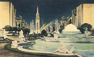 Fairs: Fountain at World's Fair. San Francisco