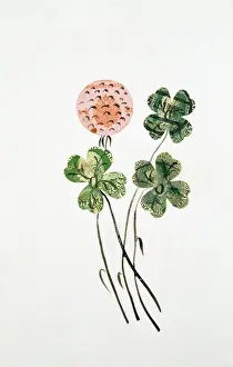 Clovers: Four-leaf clovers made of Austrian stamps (with