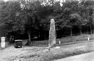 Fowey: Fowey, the ancient inscribed stone at Four Turnings c1955