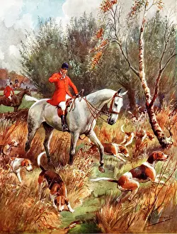 Calendar: Fox hunting scene