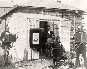 Talbot: Fox Talbot, right, outside his photographic studio