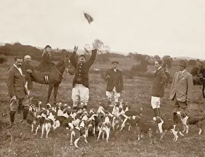 Rawhide Collection: Foxhunting group with hounds