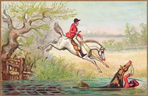 Griset: Foxhunting scene on a New Year card