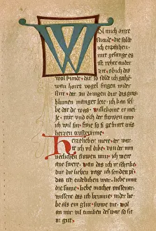 Courtly: Fragment of a Minnesinger manuscript