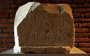 Aeneas: Fragment of statue's base with inscription of Aeneas. 2nd ce