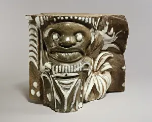Enamelled: Fragment of a stoneware pilaster