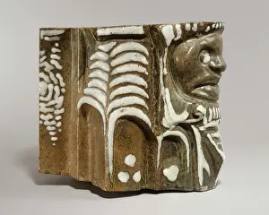 Enamelled: Fragment of a stoneware pilaster
