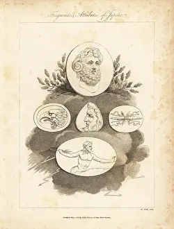 Attributes: Fragments and attributes of Roman god Jupiter
