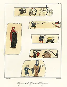 Slinger: Fragments from the Bayeux Tapestry depicting the