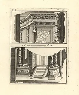 Caryatid: Fragments of different architectural paintings