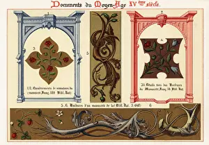 Xve Siecle: Frames, elements and borders from 15th century