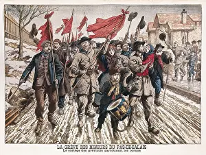 Proletariat: France (19th c.). Workers movement. Strike of