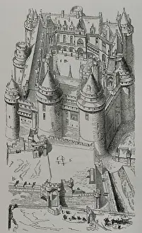 1397: France. Castle of Pierrefonds. View of the castle