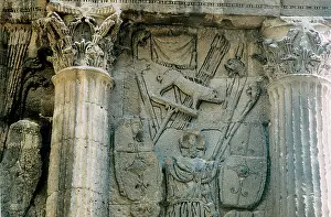 Defeated: France. Orange. Triumphal Arch. Relief depicting trophies fr