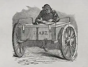 Drafting: France. Paris Commune. Communard. Gunner writing