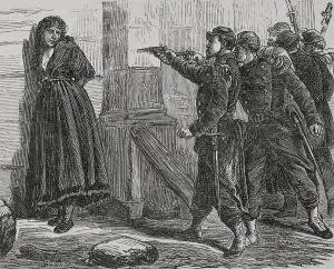 Execute: France. Paris Commune. Execution of a petroleuse