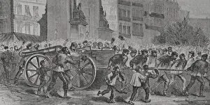 Insurrectionist: France. Paris Commune. The insurgents dragging