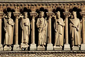 Cite: France. Paris. Notre Dame Cathedral. The Kings Gallery. Deta