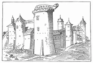 Mairie: France, Rouen, old castle, after medieval image