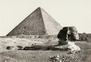 Thatch: Francis Frith, Egypt, 1857: pyramid at Gizeh and the Sphinx