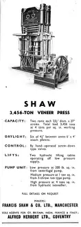 Veneer: Francis Shaw 3456 Ton Veneer Press
