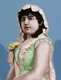 Francisca: Francisca Copca. Engraving. Colored