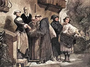 Behaving: Franciscan monks begging
