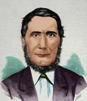 Cuban: Francisco Aballi. Colored engraving