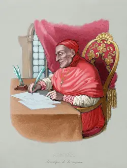 Ecclesiastical: Francisco Armanya Font (1718-1803). Colored engraving
